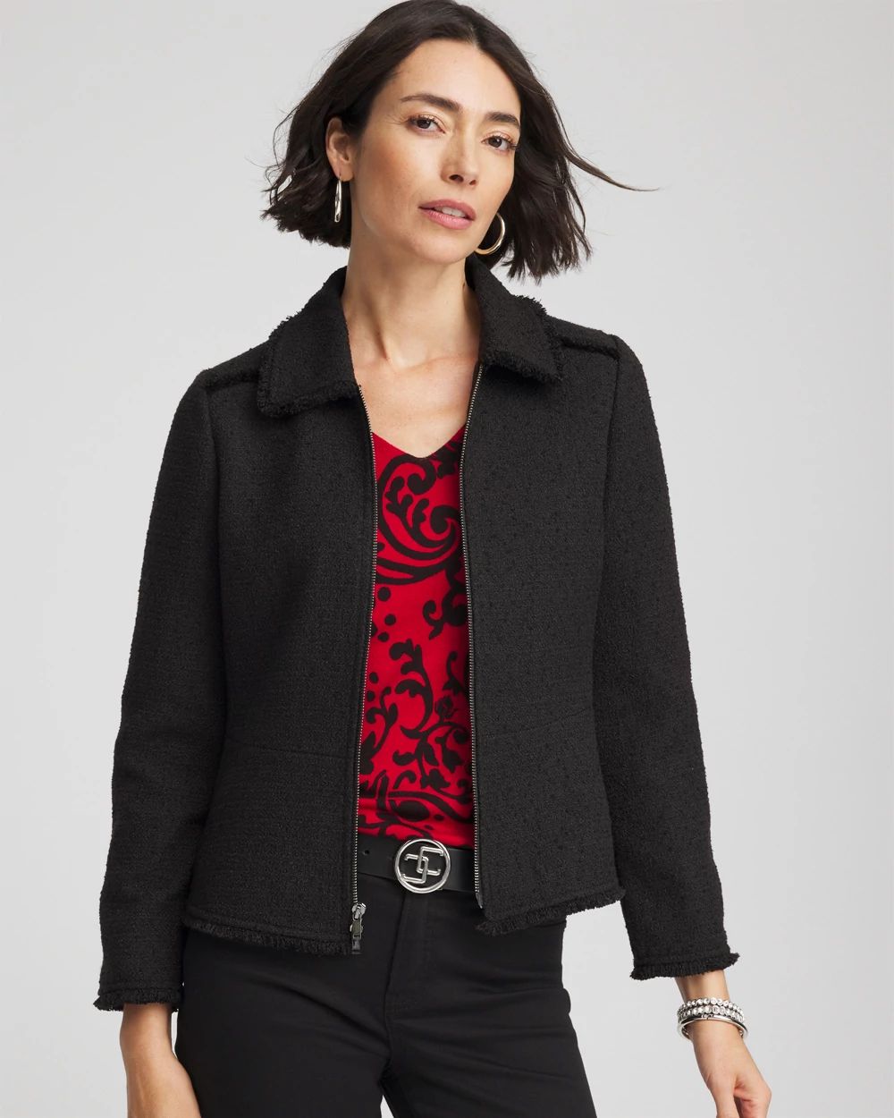 Elise Boucle Peplum Coat 新品未開封　即日発送 Bouclé Peplum Jacket | Chico's